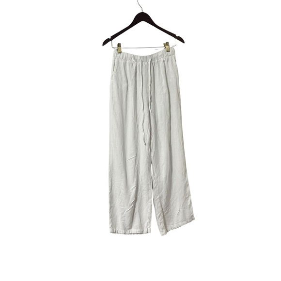 WHITE FOX BOUTIQUE White Linen Drawstring Pants Trousers - Picture 3 of 7